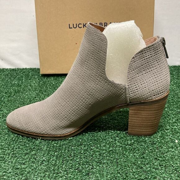 New Lucky Brand Gray Powe Leather Bootie women’s  size 10 (OKPM-07-020) - Picture 7 of 9